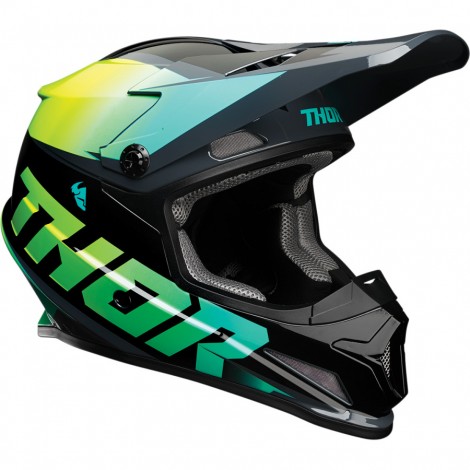 Motokrosová helma Thor S21 SECTOR FADER ACID/TEAL  HELMET 2021