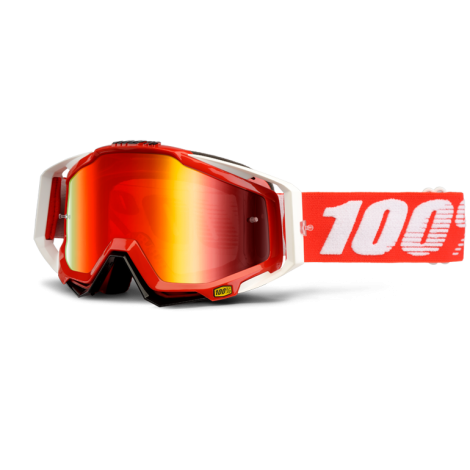 Motokrosové brýle 100% Fire Red se zrcadlovým i čirým sklem 2017