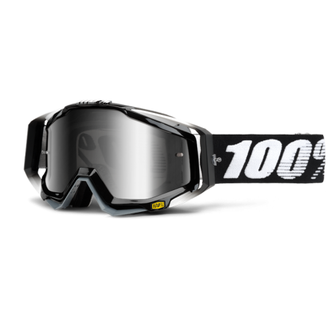 Motokrosové brýle 100% Abyss Black se zrcadlovým i čirým sklem 2017